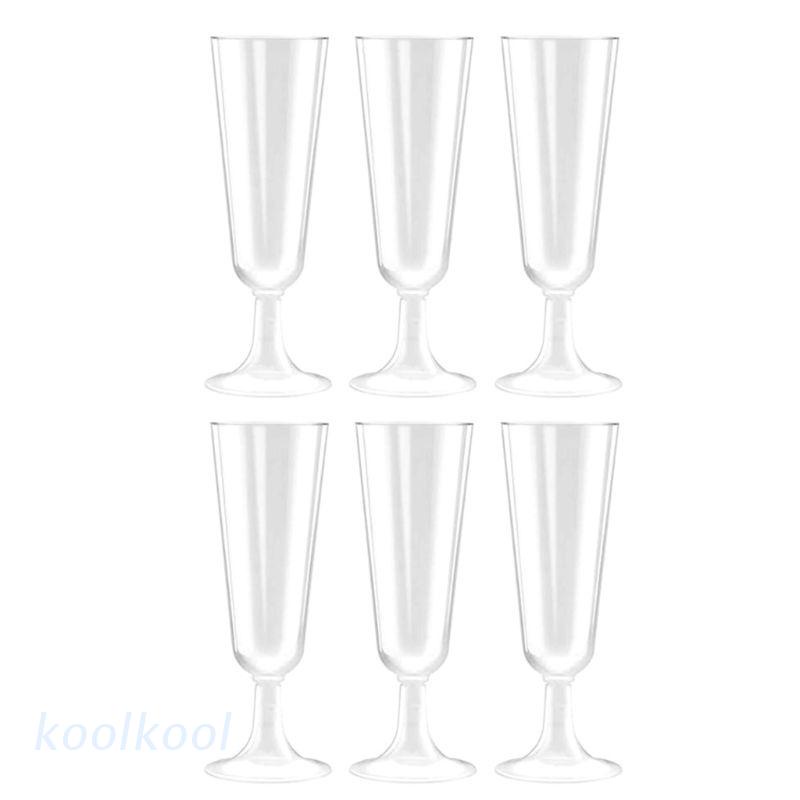 Bộ 6 ly bằng nhựa cứng dùng một lần màu thủy tinh dùng để ăn kem/ uống rượu vang/ ăn tráng miệng