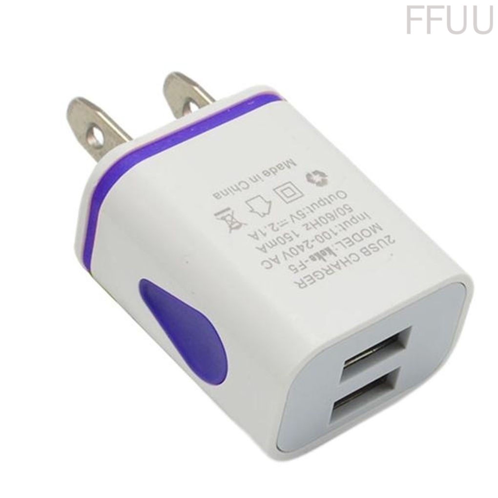 Cóc sạc 2 cổng USB 2A có đèn LED cho điện thoại di động tiện dụng