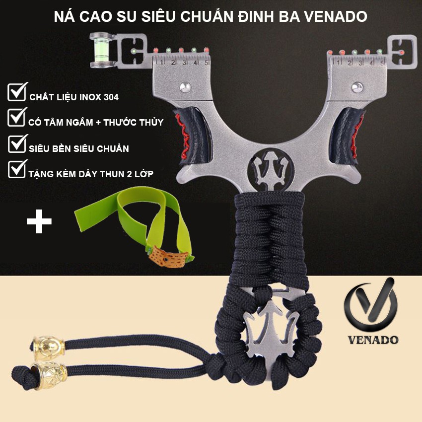 Ná Cao Su OneHit Đinh Ba Inox 304 Siêu Chuẩn - Kèm Thun 2 Lớp Dày 1mm Siêu Bền - Venado