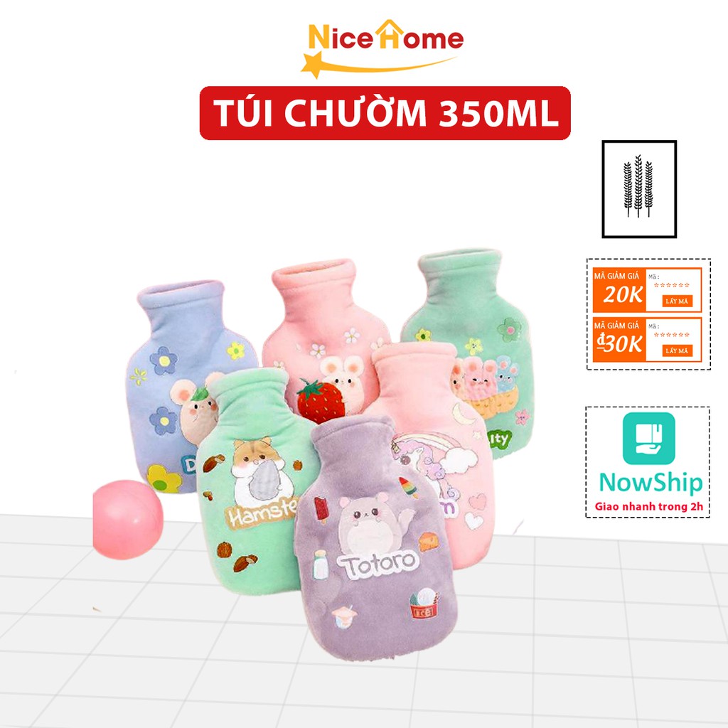 Túi giữ nhiệt 350ml chườm ấm, túi chườm giảm đau bụng kinh cho các bạn nữ - giao màu ngẫu nhiên