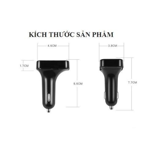 Tẩu sạc USB kép rảnh tay kiêm máy nghe nhạc MP3 bluetooth phát FM cho xe ô tô (Dùng cho oto đời cũ không có  bluetooth)