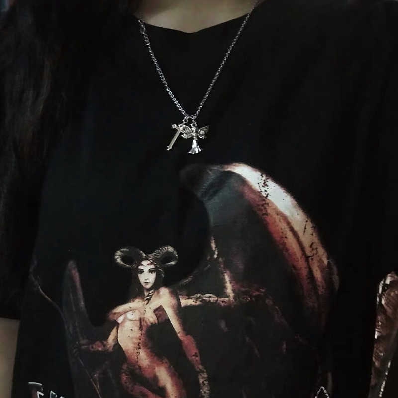 [Giao Hàng Miễn Phí] Dây Chuyền Mặt Thánh Giá Hình Thiên Thần  2239599Dây Chuyền Thời Trang Harajuku Đường Phố Cá Tính Cho Cặp Đôi