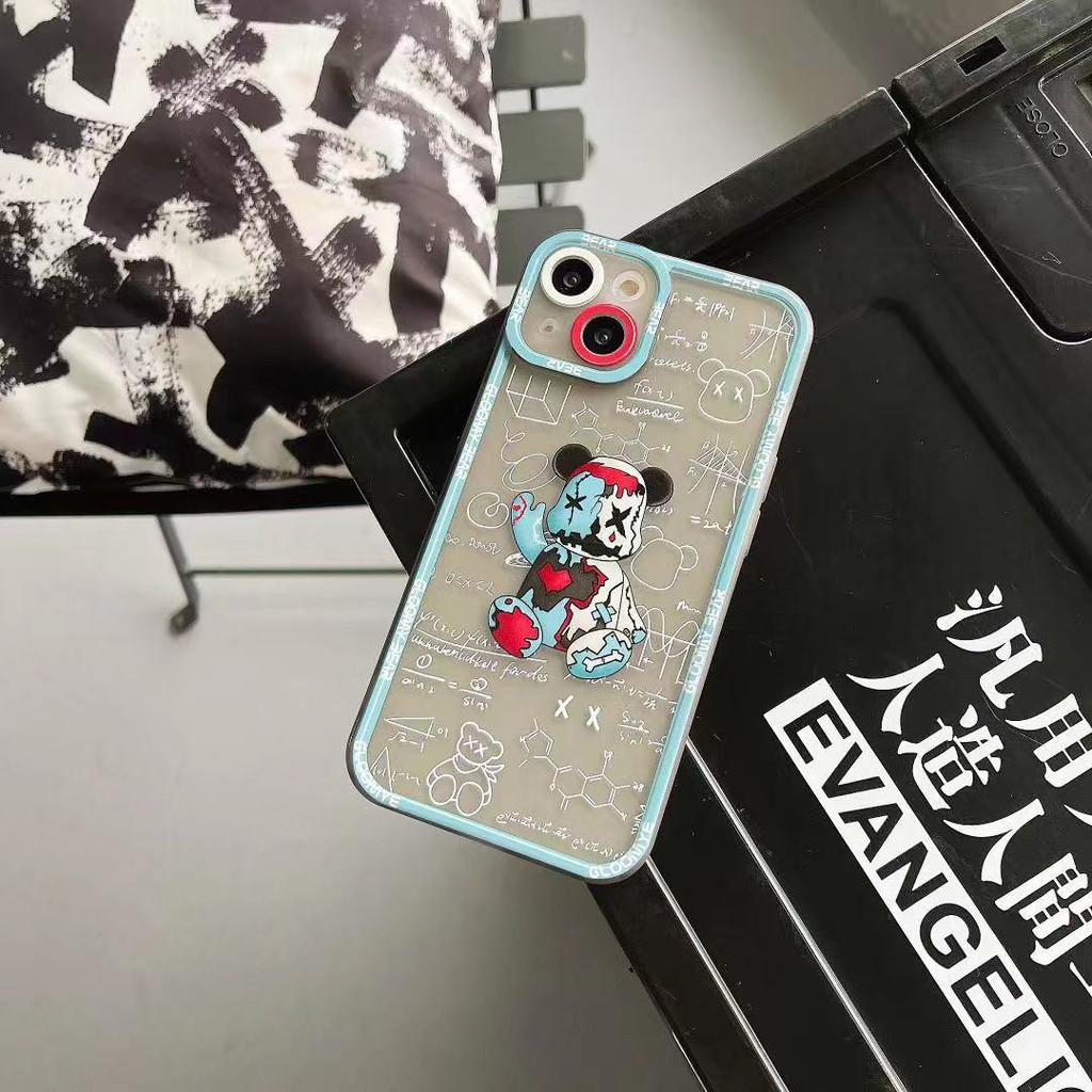 Ốp điện thoại hình gấu kết hợp graffiti cho iPhone 13 12 11 Pro Max 13/12pro 13 12 11 X XS XR Xs MAX 7/8plus