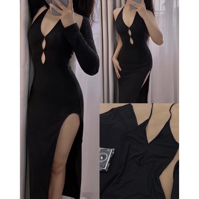 set váy body kèm khoát hở lưng