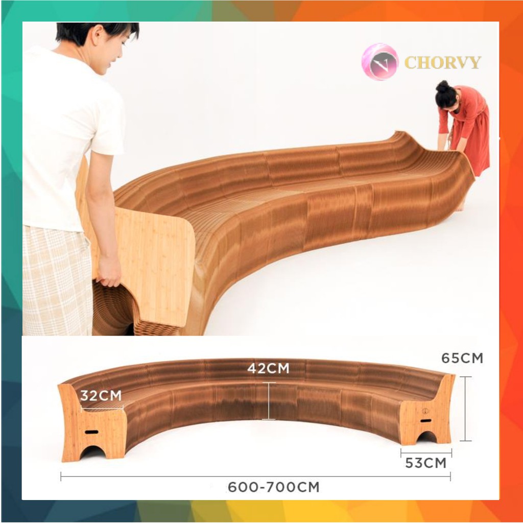 [FREESHIP] Ghế Giấy Sofa Xếp Kraft 9-12 Chỗ Ngồi Phòng Khách Thiết Kế Độc Đáo Nghệ Thuật Chorvy