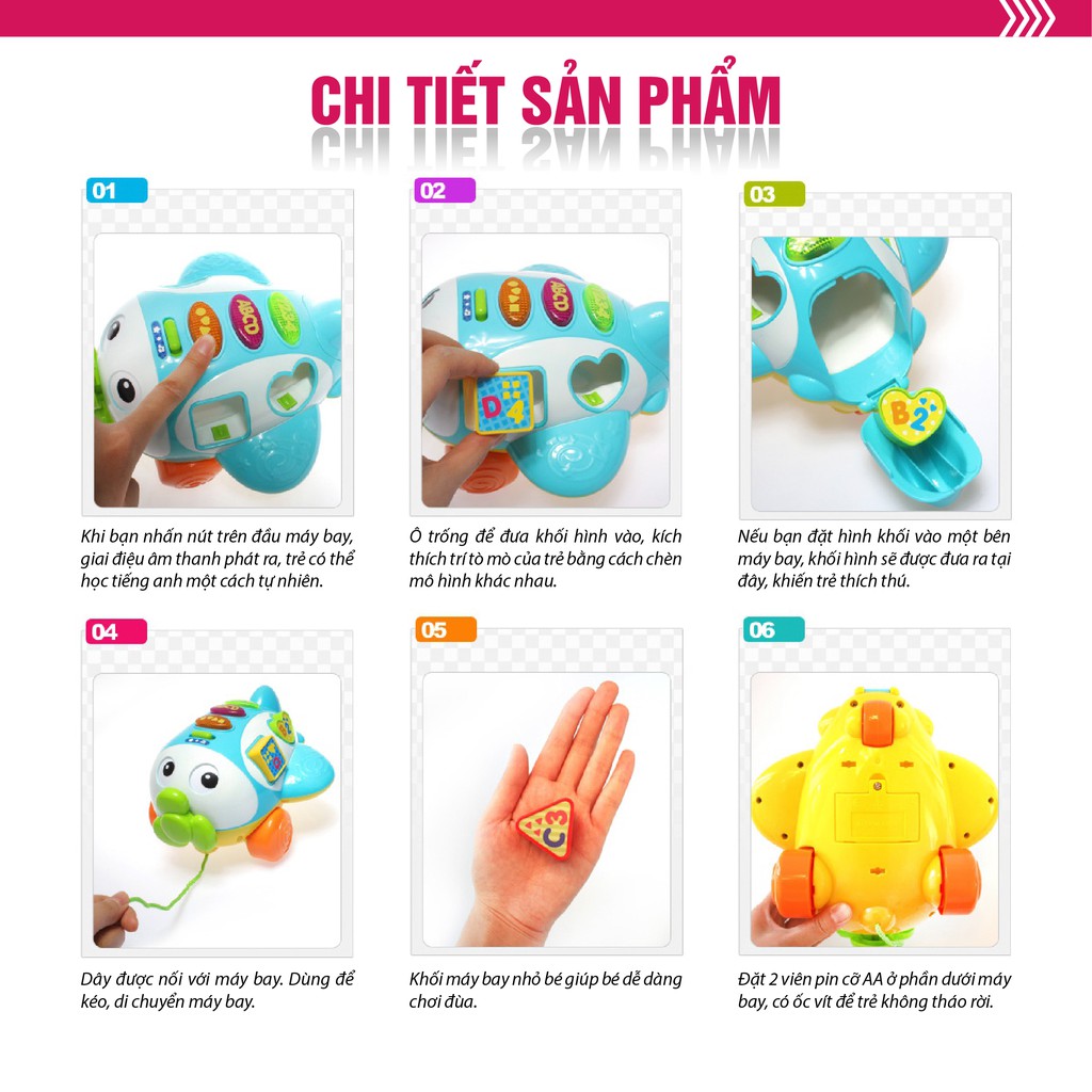 Đồ chơi xếp hình Máy bay thả hình khối có nhạc Winfun 1505, đồ chơi kích thích phát triển trí tuệ và tư duy logic cho bé