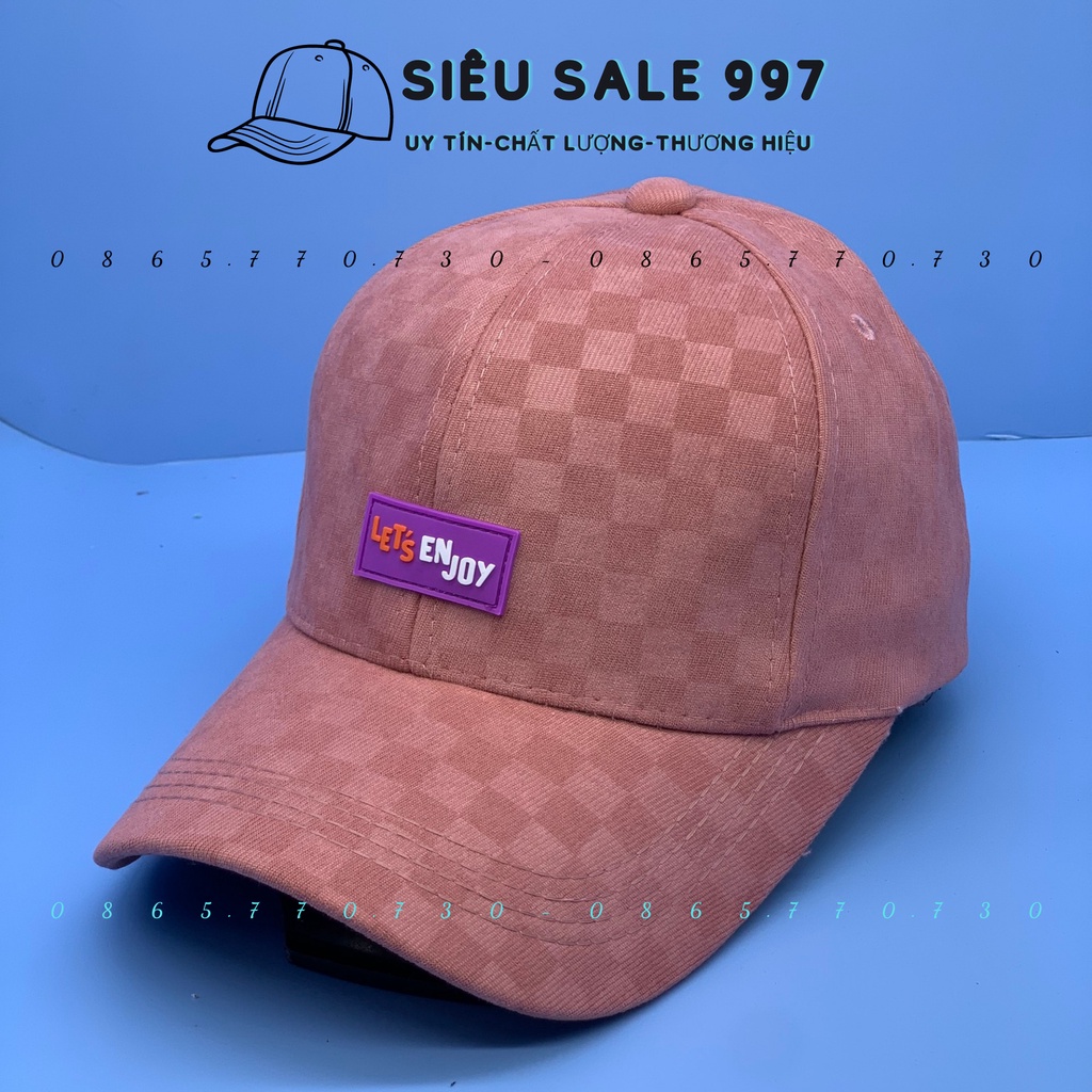 NÓN KẾT NHUNG CARO LOGO ENJOY NHIỀU MÀU FORM SIÊU ĐẸP THỜI TRANG CÁ TÍNH DỂ PHỐI ĐỒ