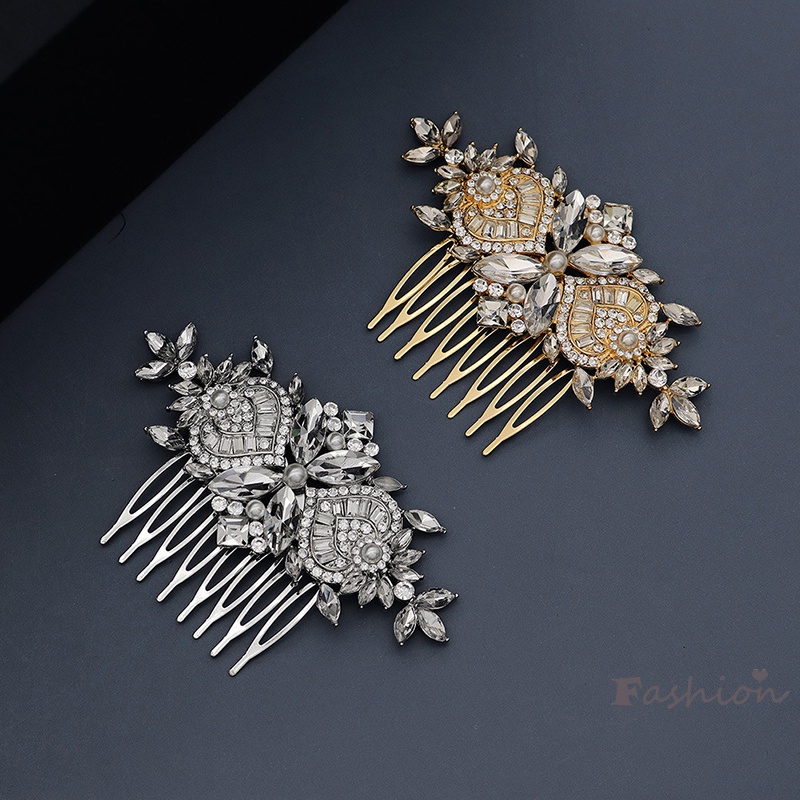 Lược Cài Tóc Hình Số 8 Bằng Hợp Kim Đính Đá Lấp Lánh Thời Trang Cho Cô Dâu