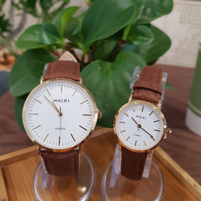 Đồng hồ nam, nữ dây da Halei Platium thời thượng phong cách sang trọng | BigBuy360 - bigbuy360.vn