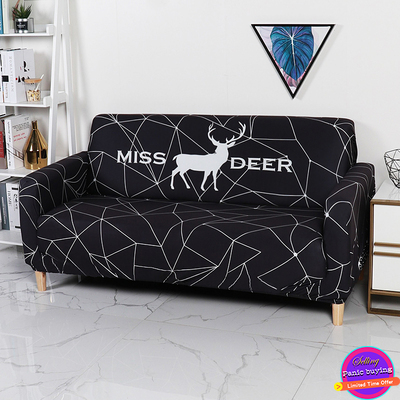 Vỏ bọc cỡ 35-118 inch cho ghế sofa 1/2/3/4 người ngồi kiểu chữ L/chữ U co giãn chống bụi bẩn in họa tiết hoa/tuần lộc