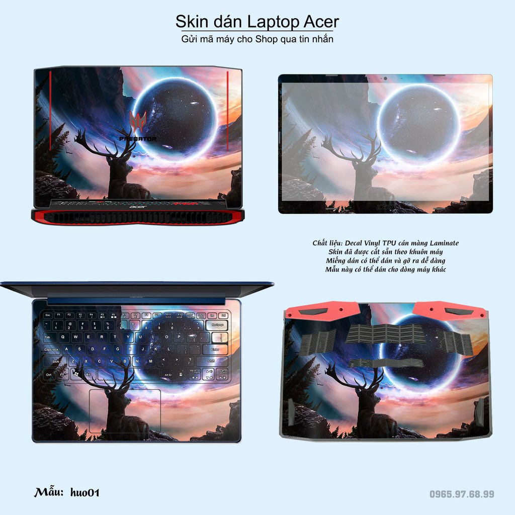 Skin dán Laptop Acer in hình Con hươu (inbox mã máy cho Shop)