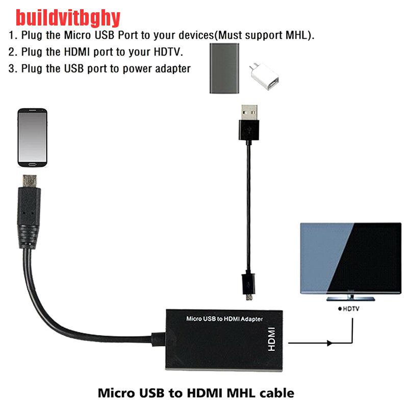 (Mua-Code) Dây Cáp Chuyển Đổi Micro Usb 2.0 Sang Hdmi Hdtv Tv Hd Cho Điện Thoại Samsung Lg S7