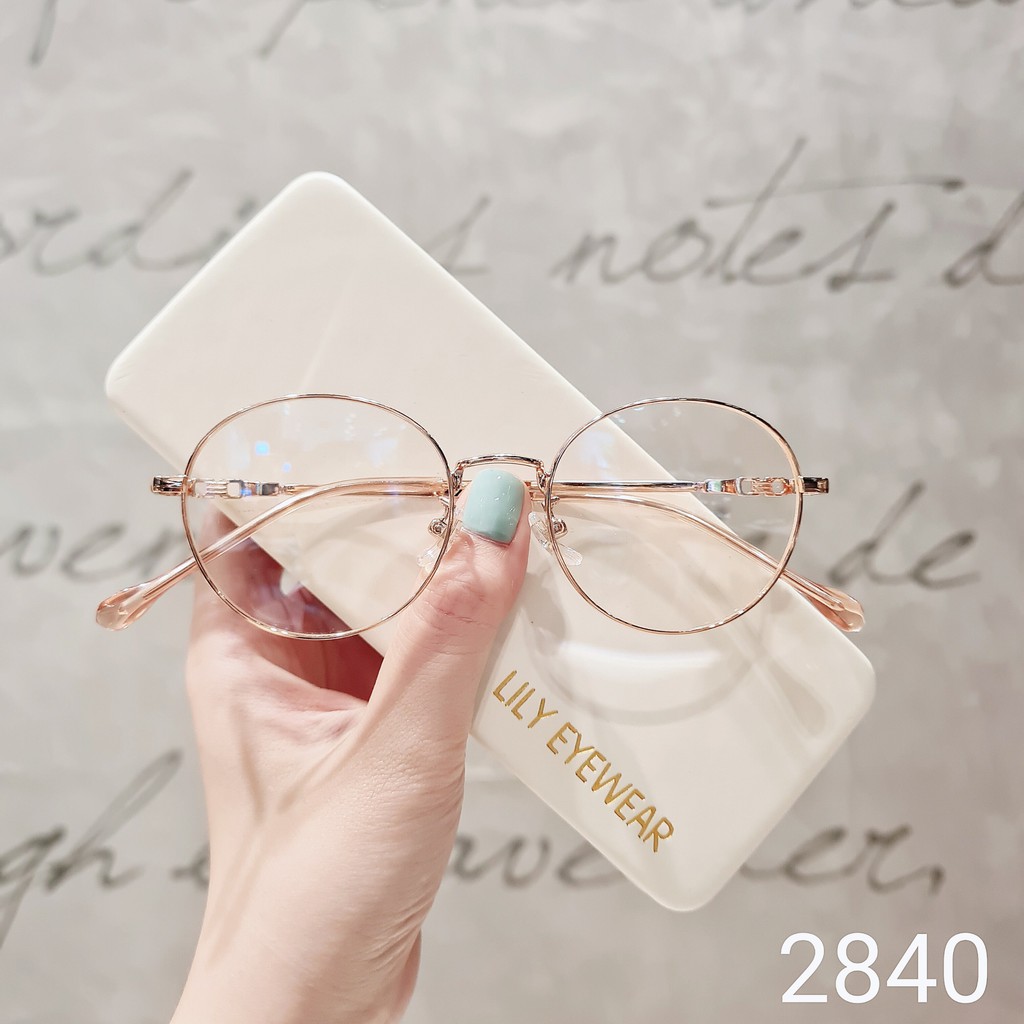 Gọng kính giả cận nữ Lilyeyewear mắt tròn TITANIUM dẻo thanh mảnh nhẹ nhàng 2840 | BigBuy360 - bigbuy360.vn