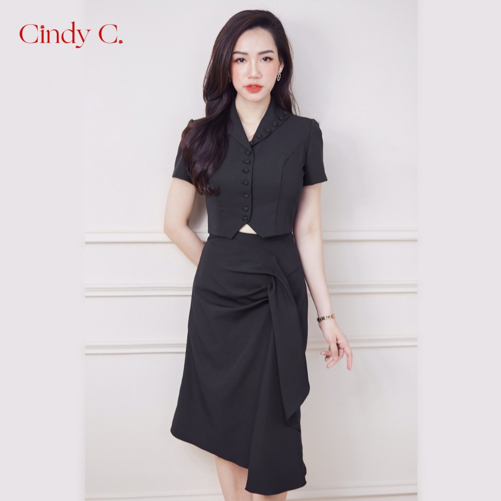 Set Áo sơ mi và chân váy Roger CINDY C tay ngắn chất liệu Tuytsi 642 / 654