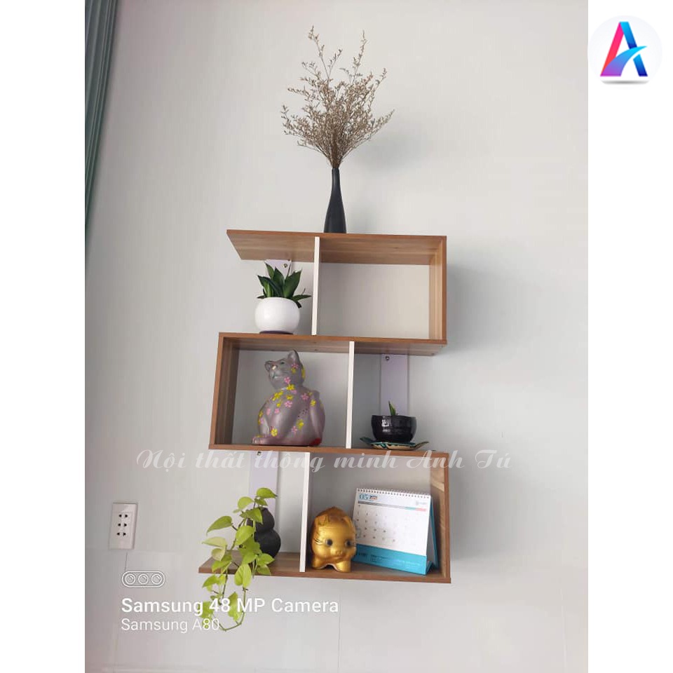 Kệ gỗ ziczac trang trí, kệ sách thông minh, cho ngôi nhà của bạn thêm phần sang trọng chất gỗ MDF dày 12mm