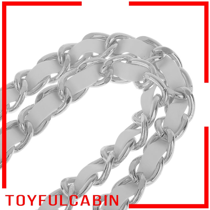 Dây Xích Đeo Túi Xách / Đeo Chéo Bằng Kim Loại + Da 0cm Thay Thế