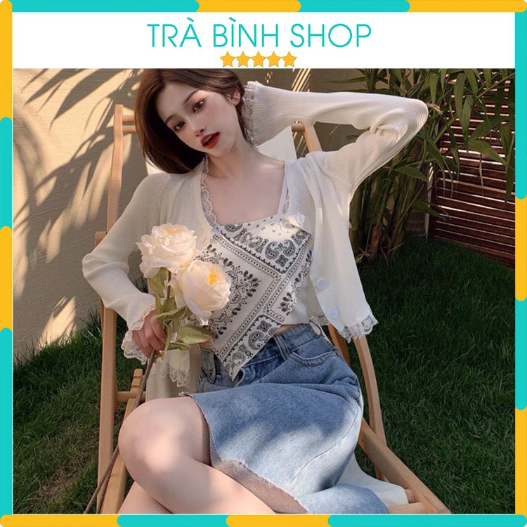 Áo Croptop Hai Dây Khăn Yếm Banda Áo Quây Họa Tiết Thổ Cẩm Xinh Xắn Hàng VNXK | BigBuy360 - bigbuy360.vn