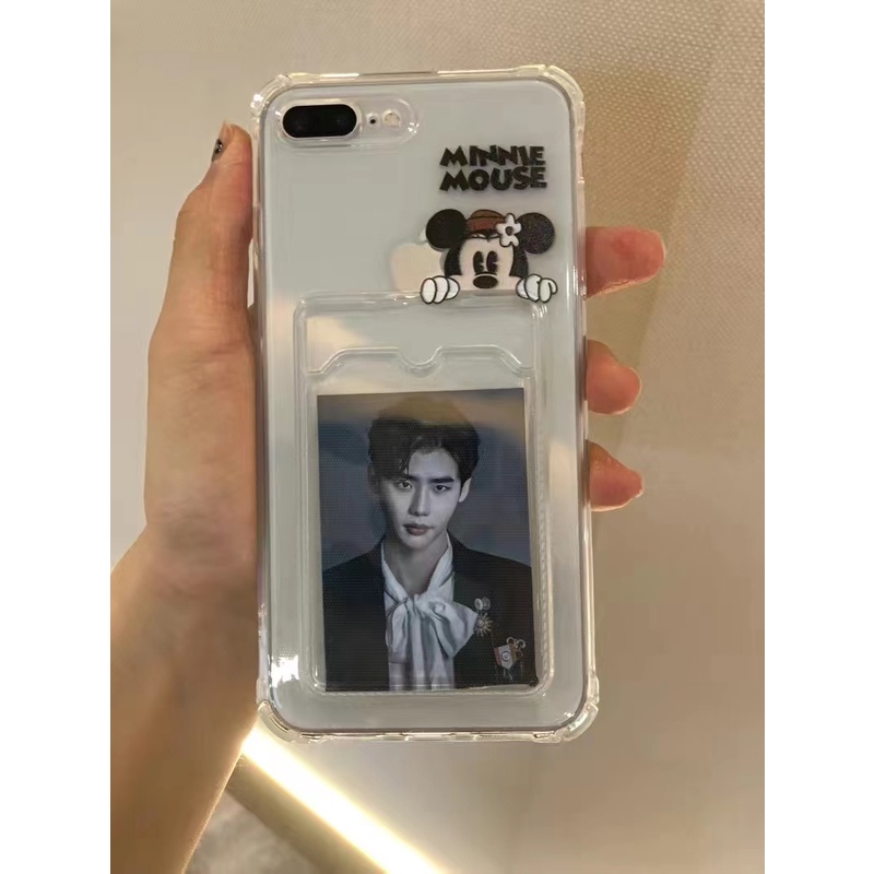 Ốp Điện Thoại Silicon Trong Suốt Có Ngăn Đựng Thẻ Cho IPhone 7 8 Plus X Xs Xr XsMax 11 11Pro 11promax 12 12Pro 12ProMax