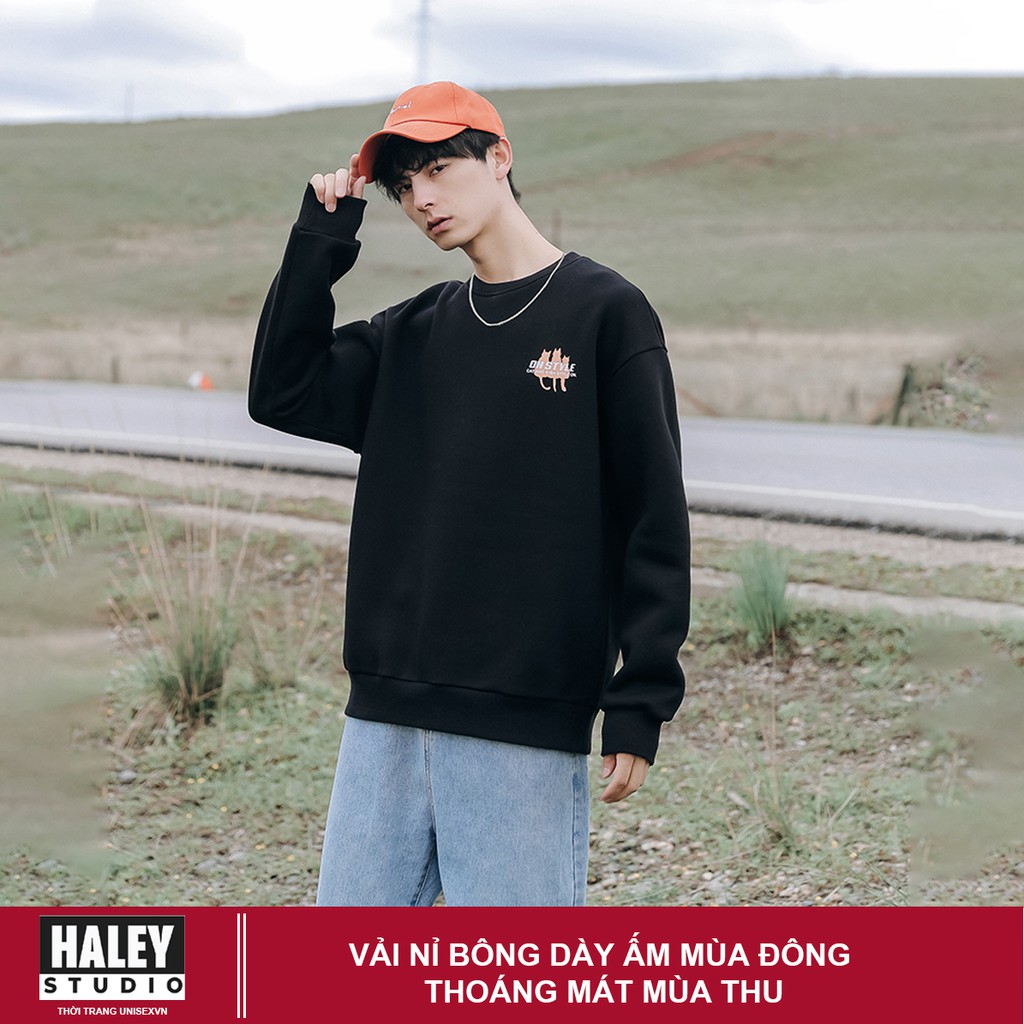 Áo Sweater Cat and Fish OnStyle Unisex phong cách Hàn Quốc cá tính, Chất Nỉ Dày Dặn Ấm Áp mã HD102 - Tặng vòng xinh | BigBuy360 - bigbuy360.vn