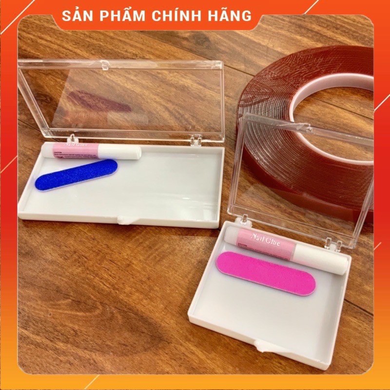 CHÍNH HÃNG - HỘP ĐỰNG NAIL BOX - HỘP ĐỰNG MI FAN - KEO MINI DÁN MÓNG UP - DŨA MINI