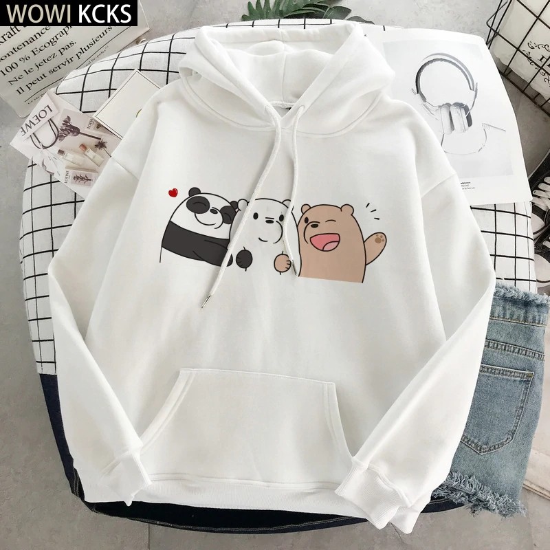 Áo Hoodie Nữ form rộng 💝Cotton Nỉ da cá (Kèm hình thật chất áo có Logo Thương hiệu) 💝3 chú Gấu BEAR đang nói chuyện