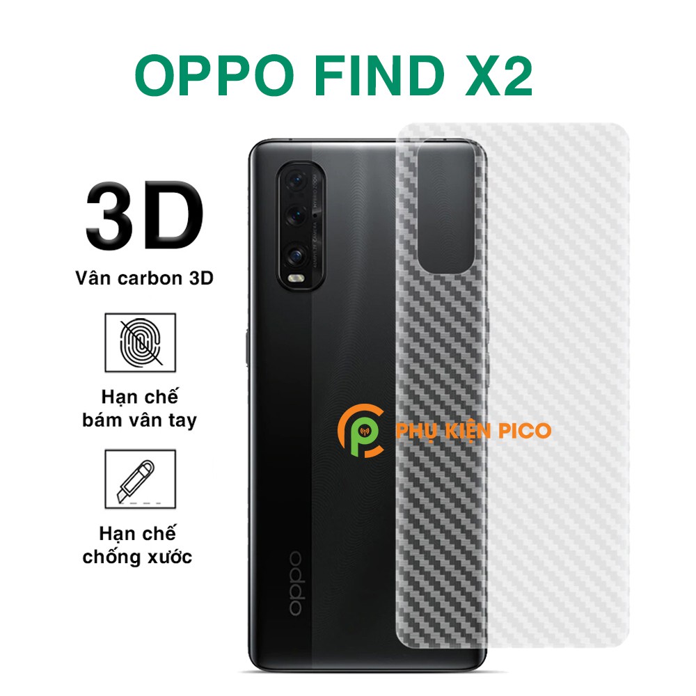 Dán lưng Oppo Find X2 trong suốt nổi vân Carbon 3D tản nhiệt tốt - Dán lưng vân Carbon Oppo Find X2