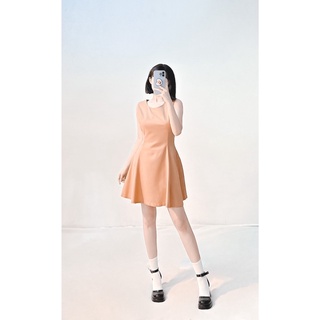 Đầm xoè nhúng eo cam đất korea