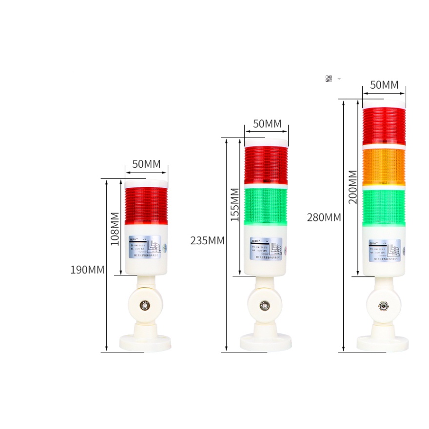 Đèn tháp 3 tầng có còi 12-24V/220V
