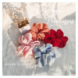 Disney Princesses - set 4 chiếc dây buộc tóc scrunchies lụa xước mềm mịn
