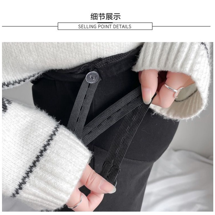 Chân Váy Chữ a Lưng Cao Màu Đen Thời Trang Mùa Thu Cho Mẹ Bầu