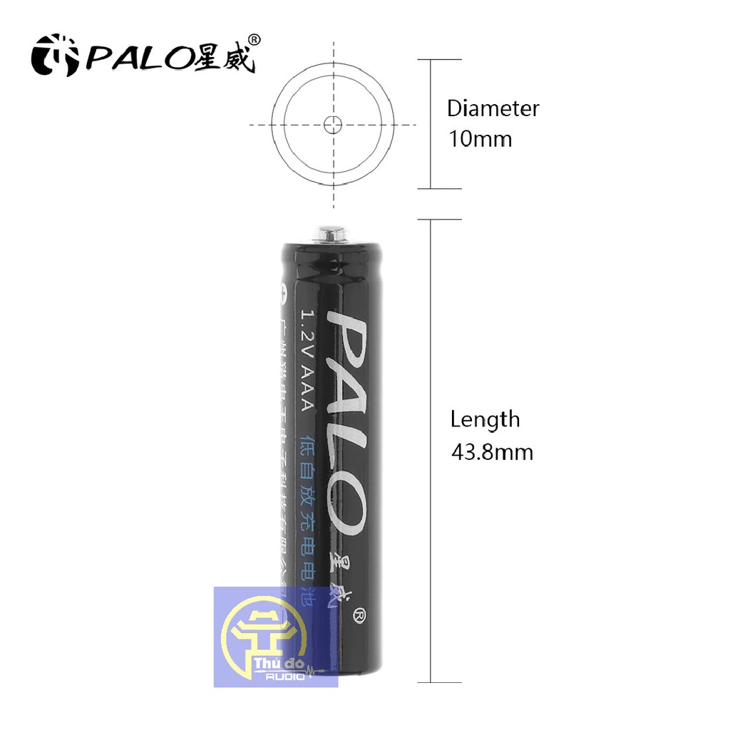 [Mã ELFLASH5 giảm 20K đơn 50K] Vỉ 4 pin sạc Palo AAA Ni-Mh 1100Mah,pin tiểu nhỏ ,pin đũa