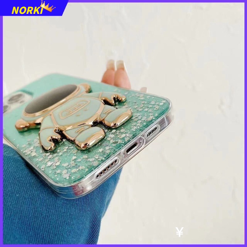Ốp Điện Thoại Kim Tuyến Nước Kèm Giá Đỡ Hình Phi Hành Gia 3D Cho Samsung Galaxy S10 S10Plus S10E S9 S9Plus S8 S8Plus A7 A8 A9 2018 A9S