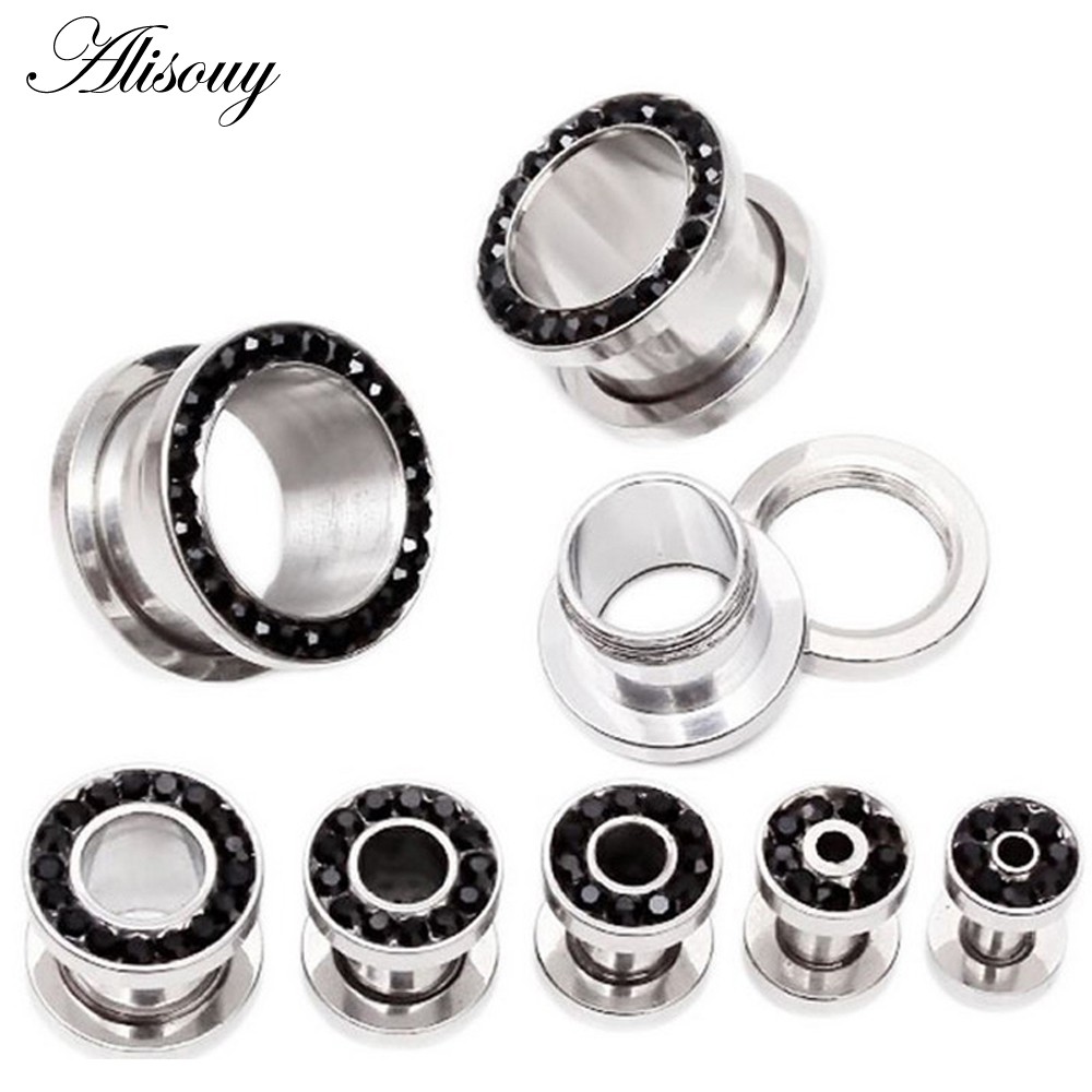 Alisouy 1 Cặp Nút Nong Tai Bằng Thép Không Gỉ