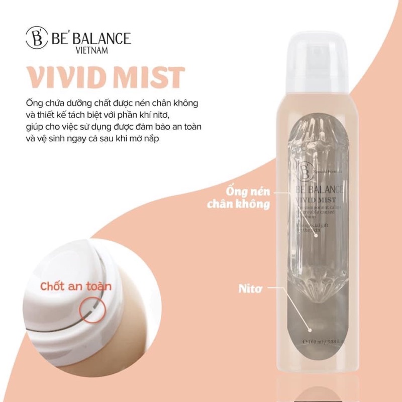 XỊT KHOÁNG TRÁNG GƯƠNG BE'BALANCE VIVID MIST