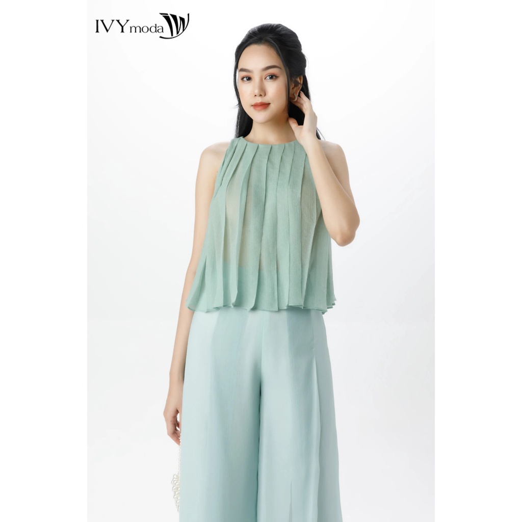 Áo lụa nữ phối ly IVY moda MS 15B9281