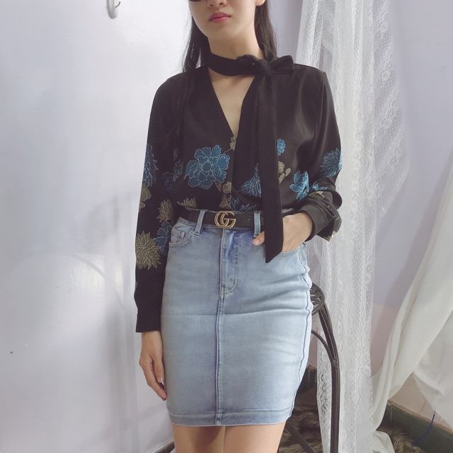 Chân váy jean ôm body chất vải co dãn - chân váy bò ôm body co dãn thời trang | BigBuy360 - bigbuy360.vn