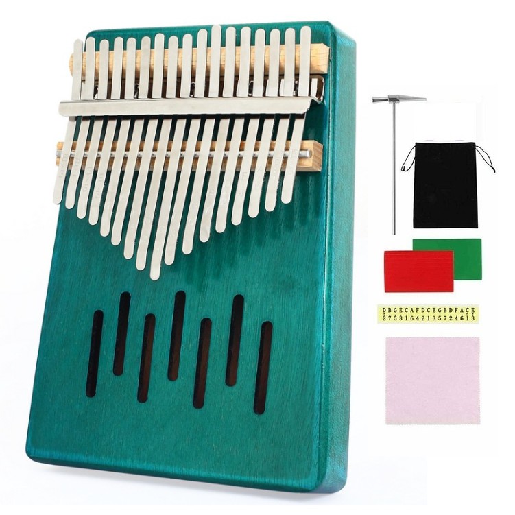 [CÓ SẴN] Đàn kalimba 17 phím Kerus-M17 Xanh lá bền đẹp âm vang tặng búa chỉnh âm và phụ kiện