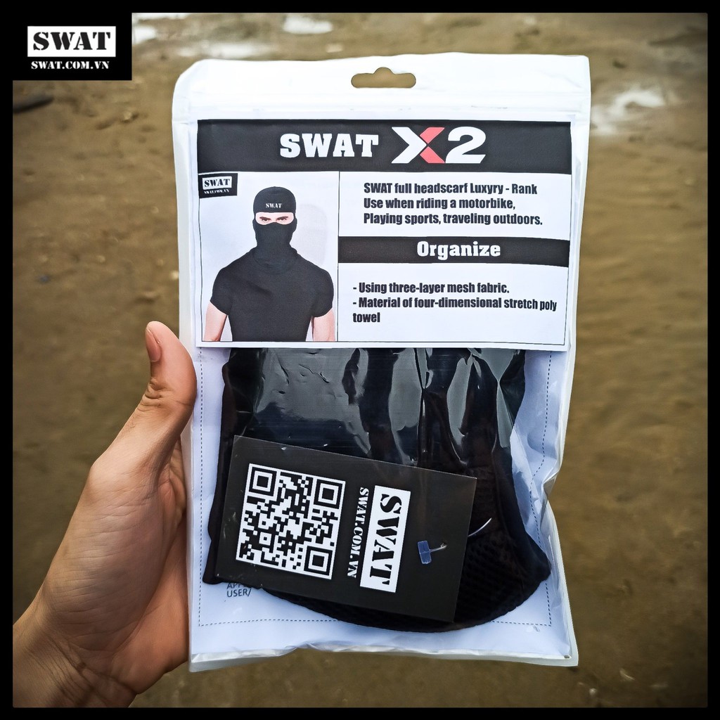 Khăn ninja SWAT X2 trùm đầu màu cam