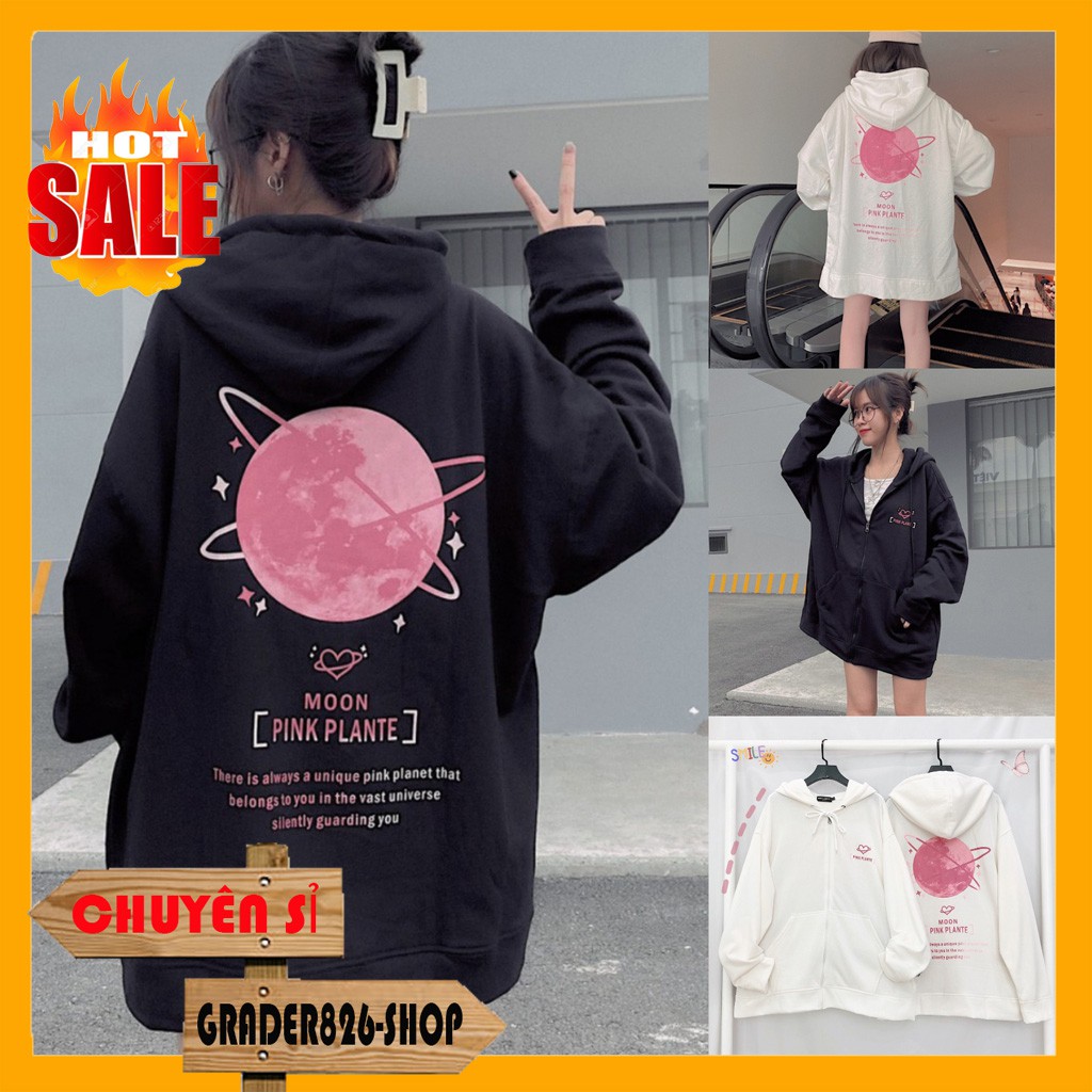 Áo Hoodie Nỉ - Áo Khoác Nỉ Nam Nữ Unisex MOON 2 Màu [Tặng Quà] Cực Hot - SOUDEIN9