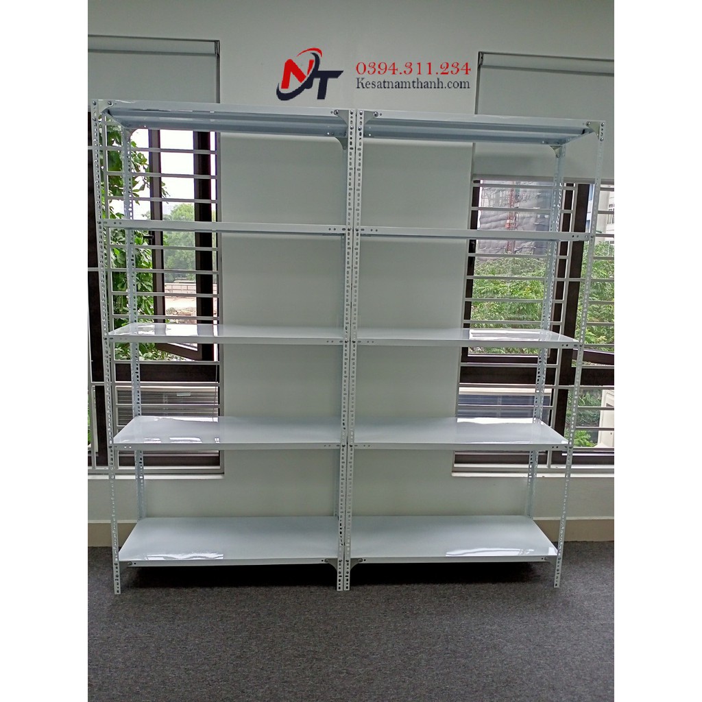 Kệ sắt v lỗ 5 tầng Cao 1m8 x dài 1m x rộng 40