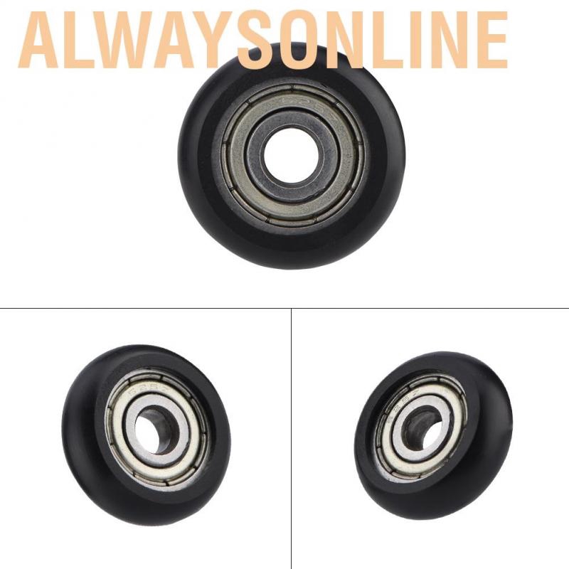 Alwaysonline 9 Pcs / Pack Black Aluminium Pulley Wheels Roller Bearings for 3D Printer - intl