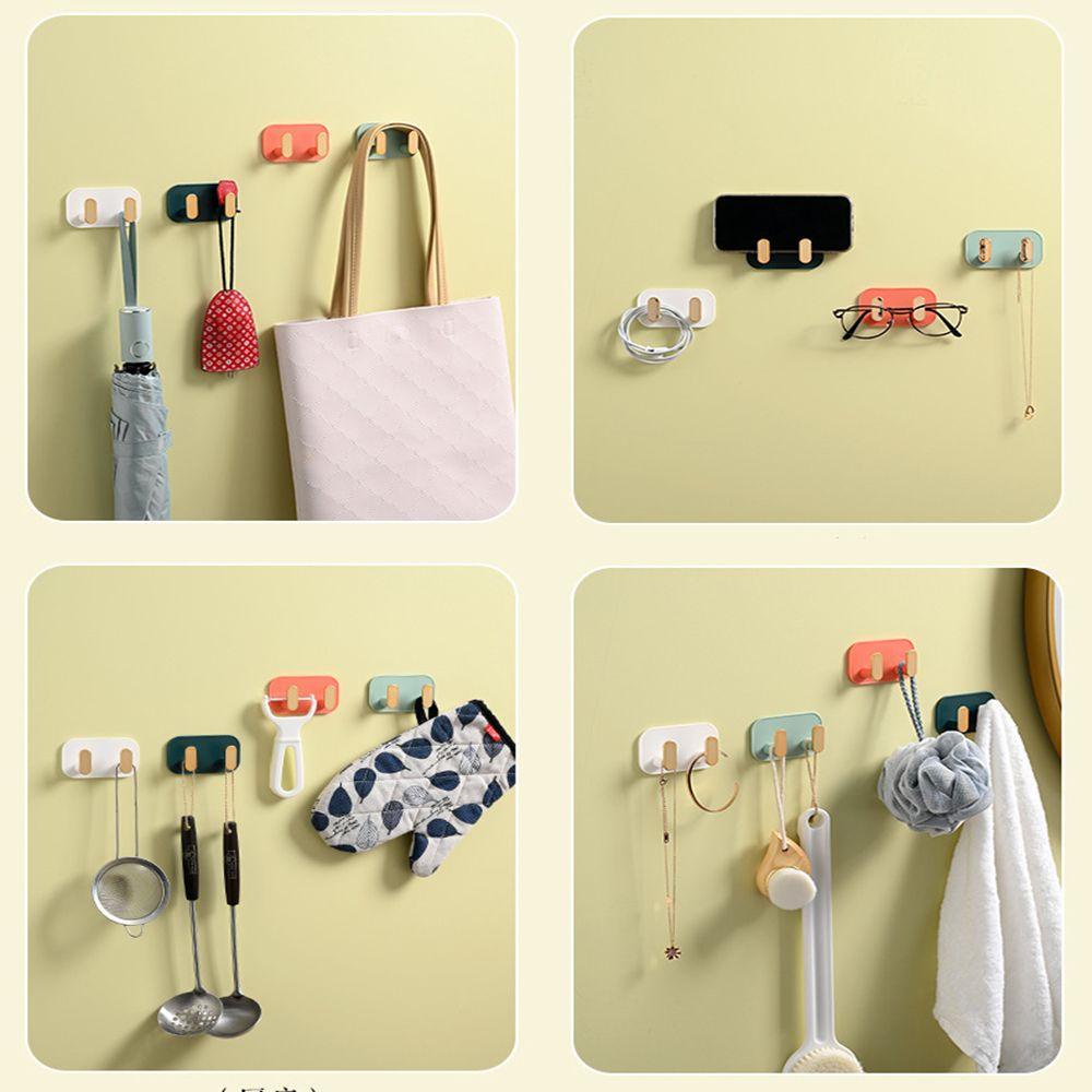 Set 2 Móc Treo Đồ Dán Tường Bằng Nhựa Tiện Dụng Cho Phòng Tắm / Nhà Bếp