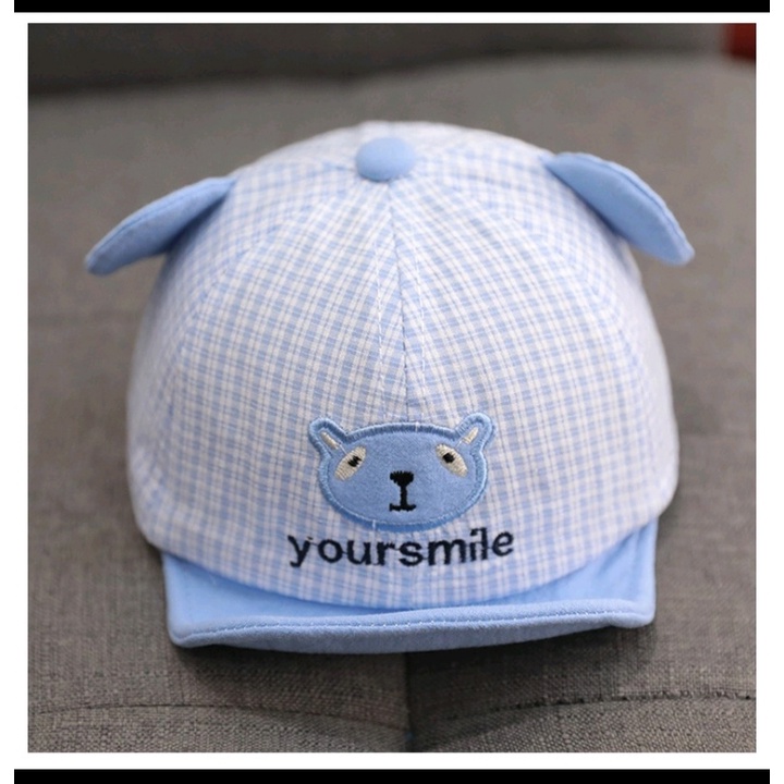 Mũ lưỡi trai kẻ sọc caro dễ thương thời trang cho bé