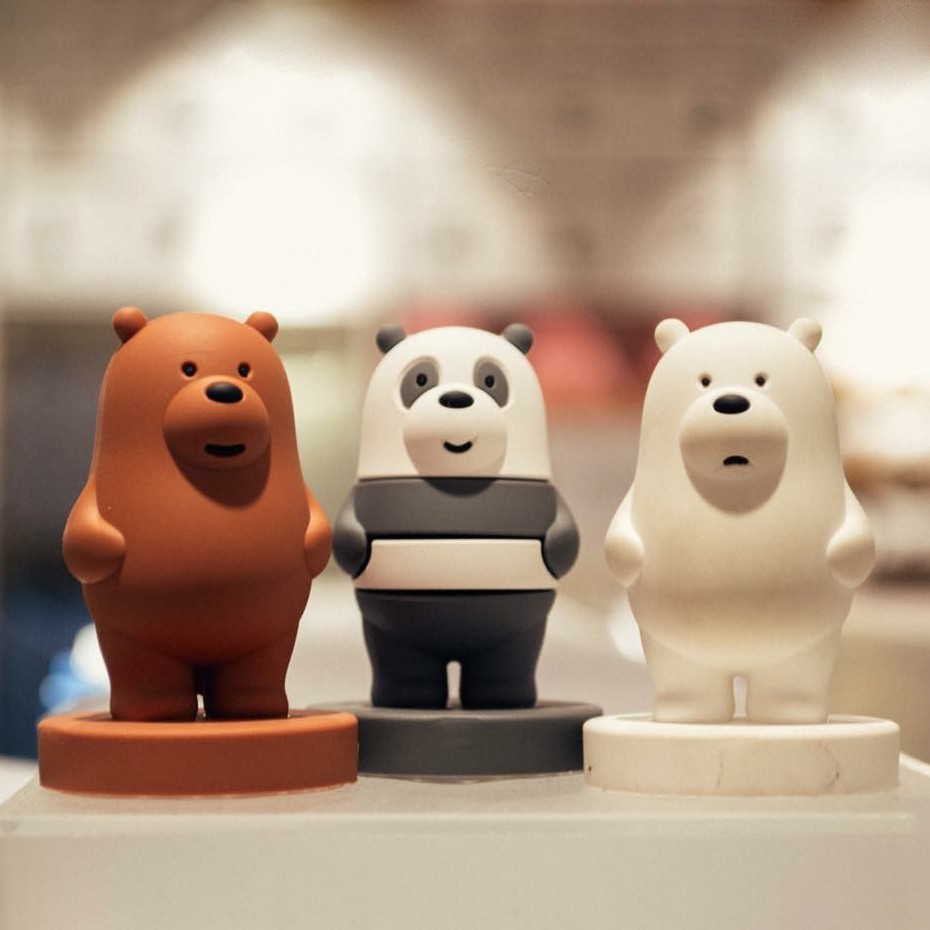 Mô hình trang trí 3D anh em gấu We Bare Bears Chúng tôi đơn giản là gấu chính hãng Miniso