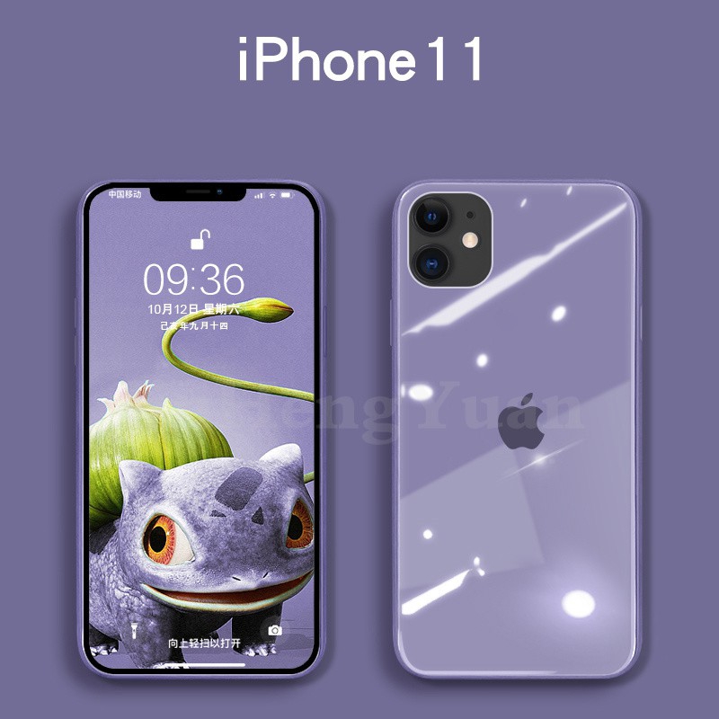 Ốp điện thoại kính cường lực màu kẹo viền silicone cho IPhone 6 6s 7 8 Plus X XS MAX XR 11 PRO Promax