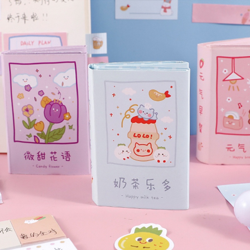 Bộ 260 Tờ Giấy Ghi Chú Họa Tiết Hoạt Hình Đáng Yêu Có Thể Gấp Gọn Tiện Lợi