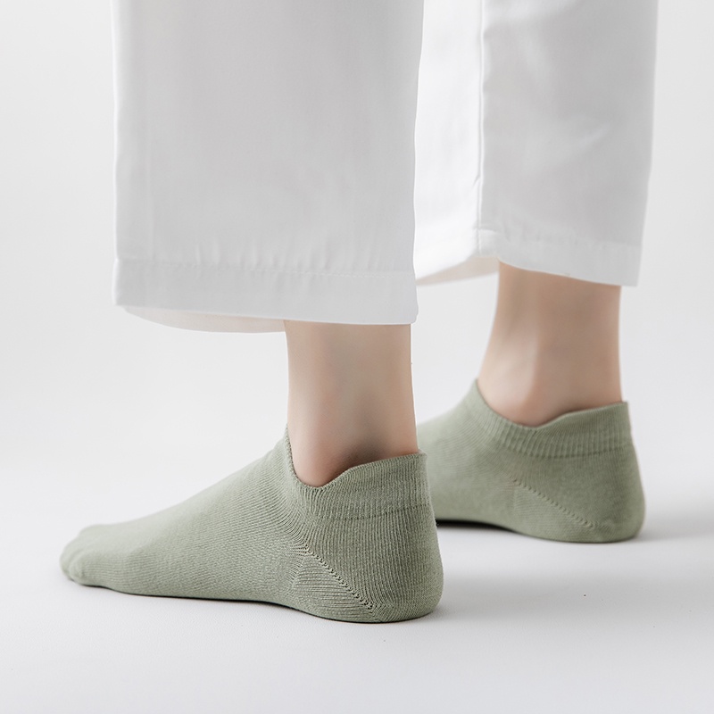 Summer Women Low top Socks Plain 100% Cotton Non-slip Female Casual Invisible Socks Elastic Slipper Socks
