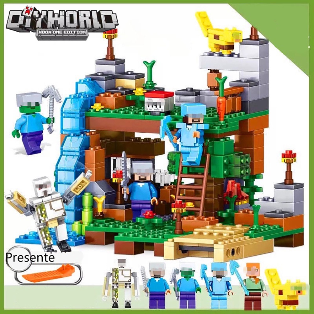 Lego Minecraft Series Trẻ Em Đồ Chơi Giáo Dục Nhà Làng Bộ Khối Xây Dựng Quà Tặng Cho Bé Trai Và Bé Gái