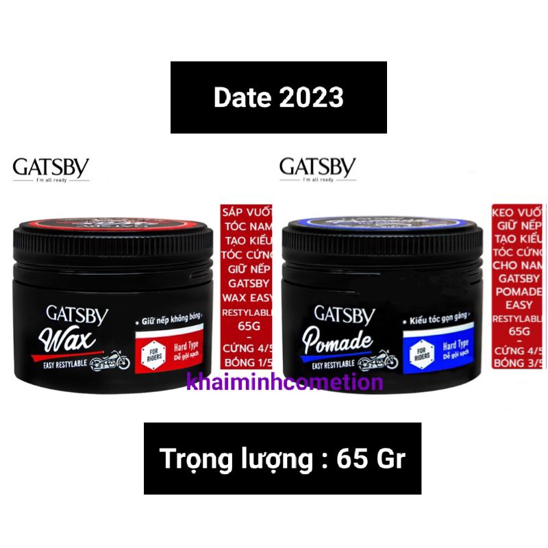 Sáp vuốt tóc Catsby - Keo vuốt tóc Gatsby wax & Gatsby Pomade