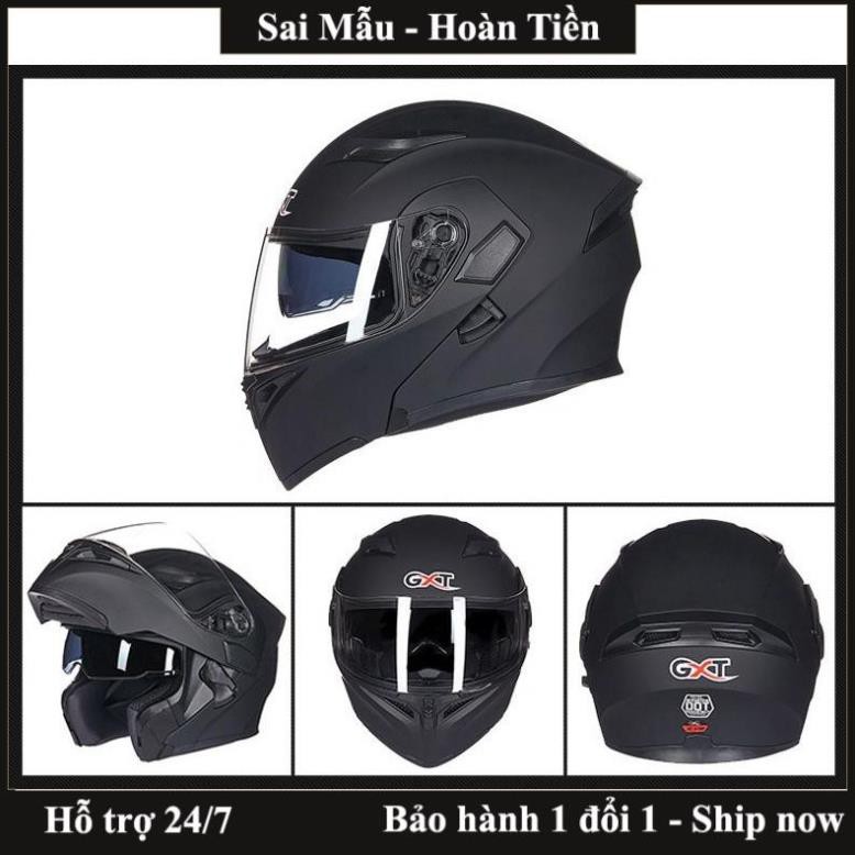 ✔️Mũ bảo hiểm fullface lật hàm GXT 2018 (đen hoa văn) cực kỳ hầm hố, bền đẹp - HÀNG CHÍNH HÃNG